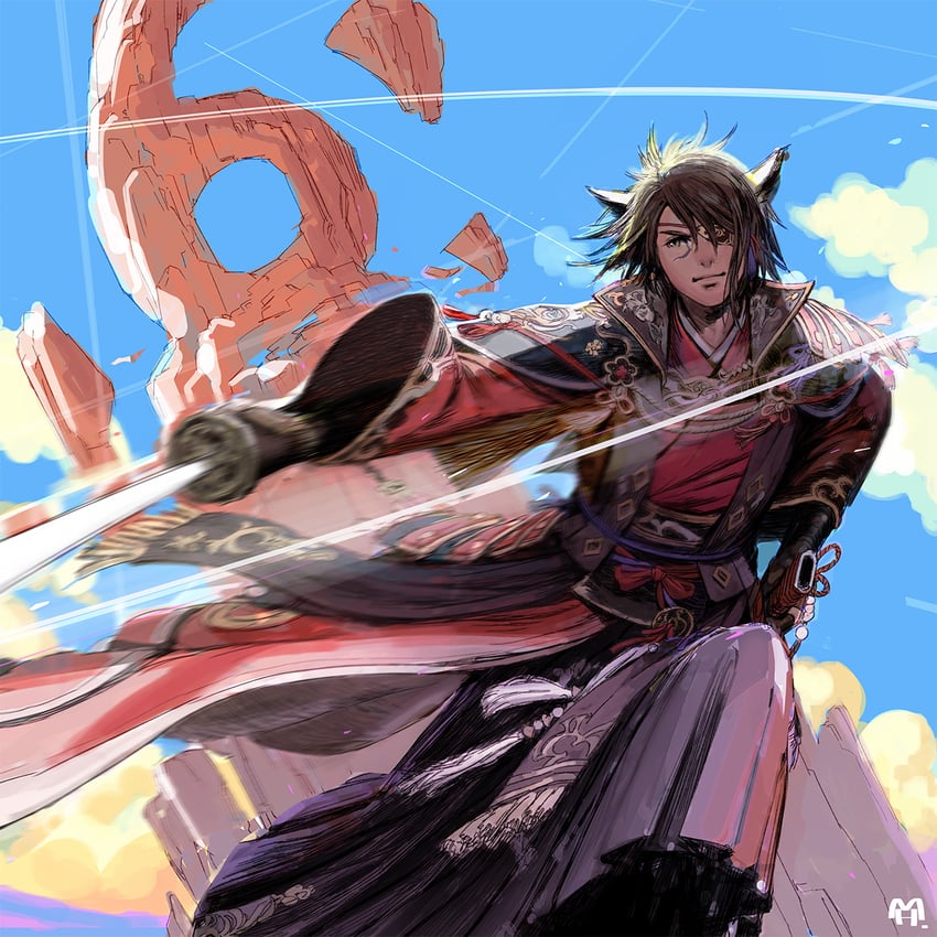 samurai (final fantasy and 1 more) drawn by mariko_higashi