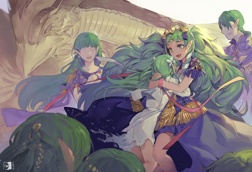 sothis, seiros, and the wind caller (fire emblem and 1 more) drawn by velahka