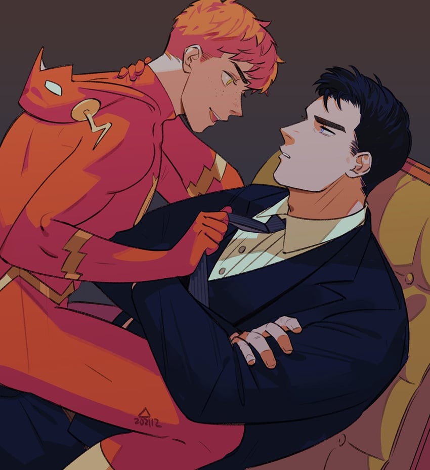 bruce wayne and wally west (dc comics and 3 more) drawn by bananakiiwi