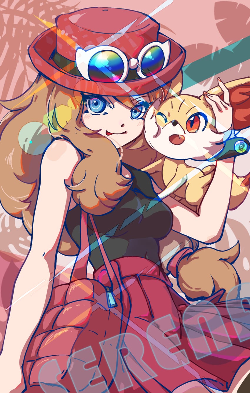 serena and fennekin (pokemon and 1 more) drawn by superdbc