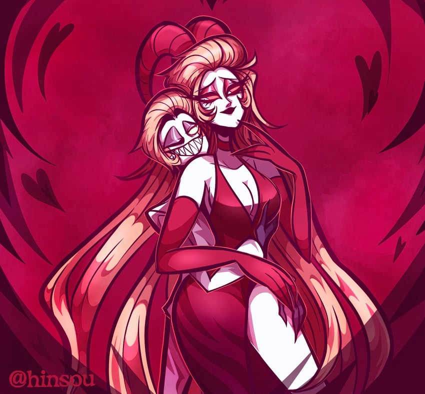 lucifer morningstar and lilith (hazbin hotel) drawn by hinsou_(midorinoakuma)