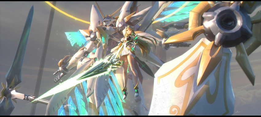 mythra and siren (xenoblade chronicles and 1 more) drawn by swd3e2