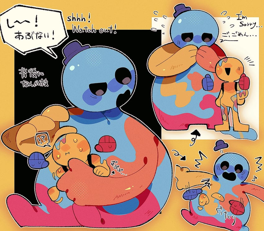 doey the doughman and the player (poppy playtime) drawn by otya_0035