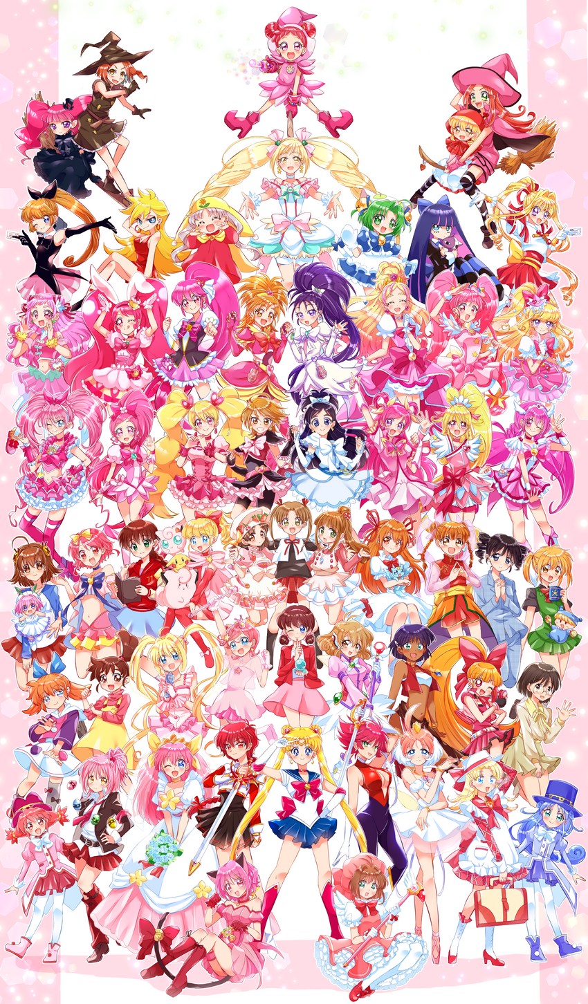 pikachu, kinomoto sakura, tsukino usagi, sailor moon, stocking, and 83 more (pokemon and 59 more) drawn by yoshino_(gunform)