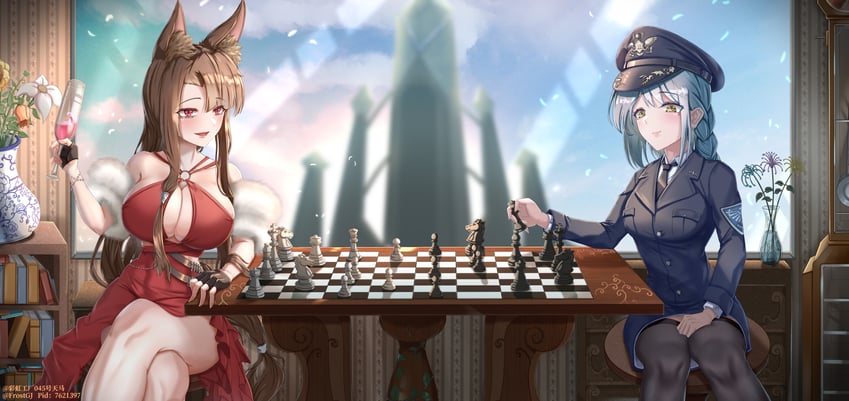 commander, akagi, and female commander (azur lane) drawn by frost2042