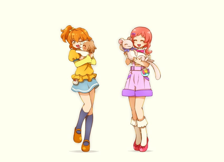 yamabuki inori, inukai komugi, inukai iroha, and tart (precure and 2 more) drawn by yuu13