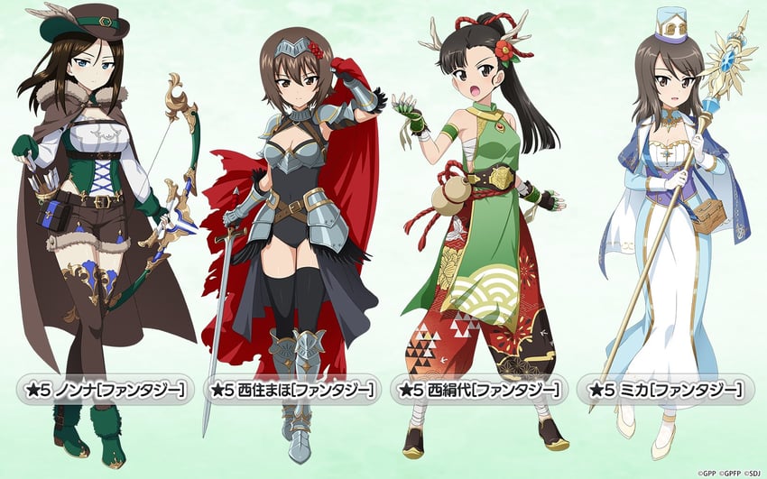 nishizumi maho, mika, nonna, and nishi kinuyo (girls und panzer and 1 more)