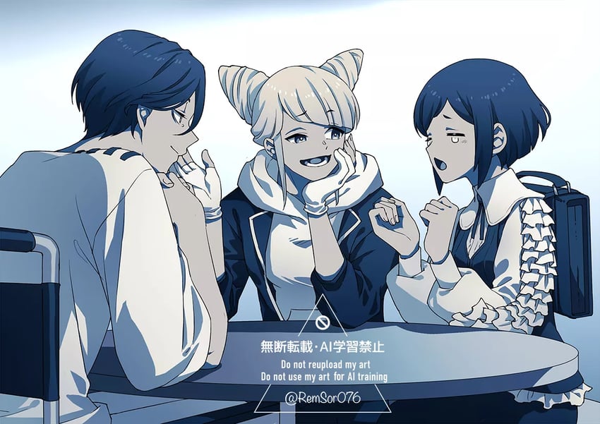fukurai azami, meguriya ayumu, and jasmine (toshi densetsu kaitai center) drawn by remsor076
