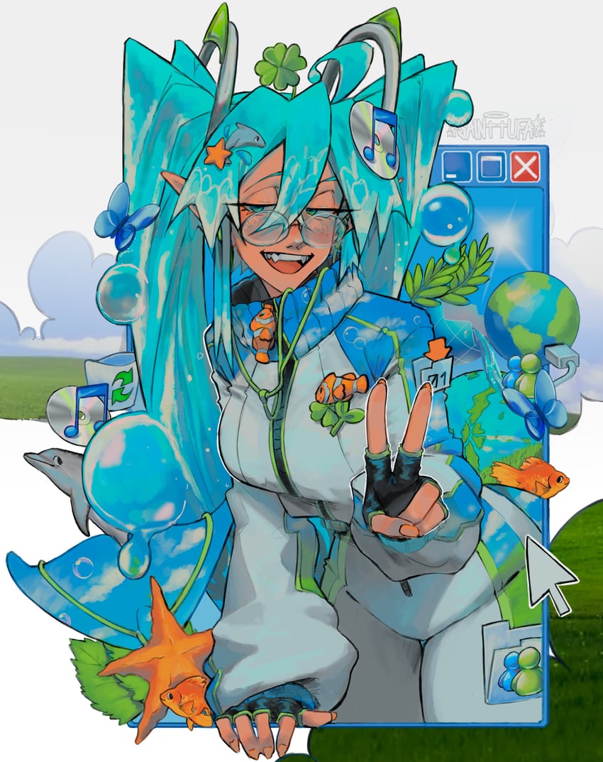 hatsune miku (vocaloid and 5 more) drawn by sainttufa