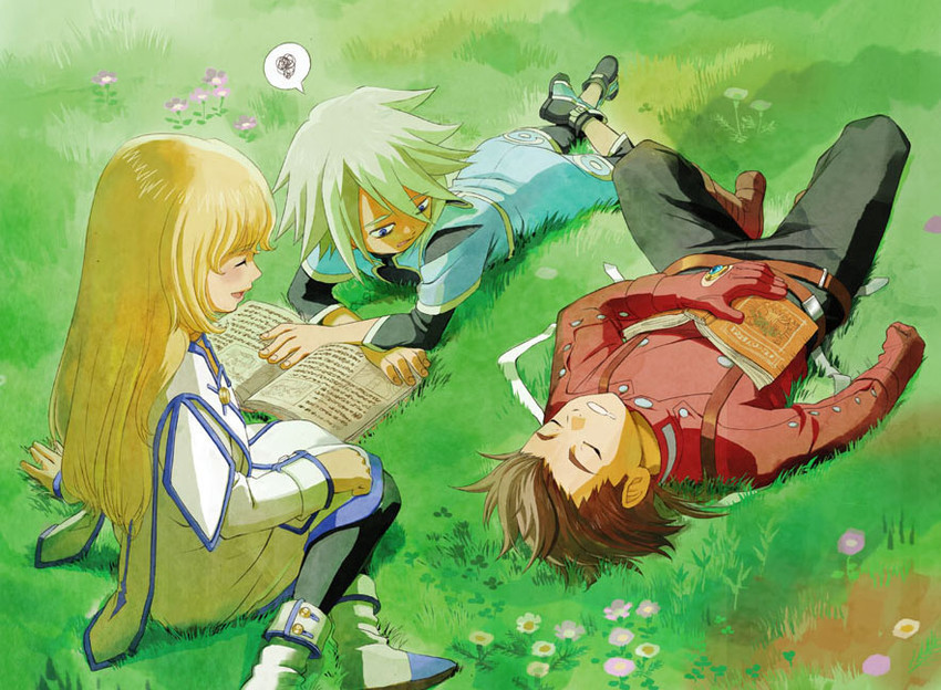 colette brunel, lloyd irving, and genis sage (tales of and 1 more) drawn by shimabara