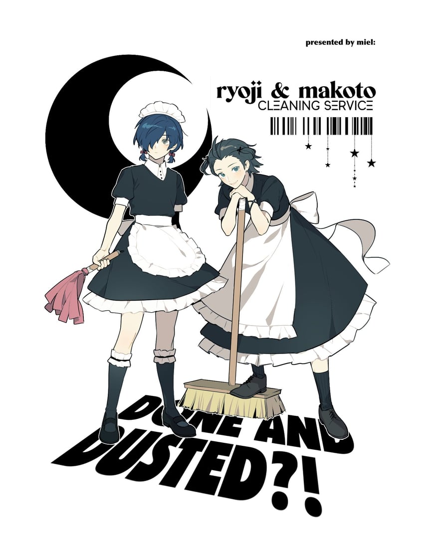 yuuki makoto and mochizuki ryouji (persona and 1 more) drawn by mmielka