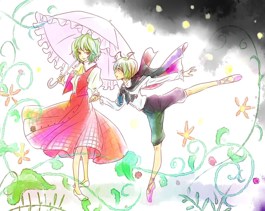 kazami yuuka and wriggle nightbug (touhou) drawn by sada_noriko