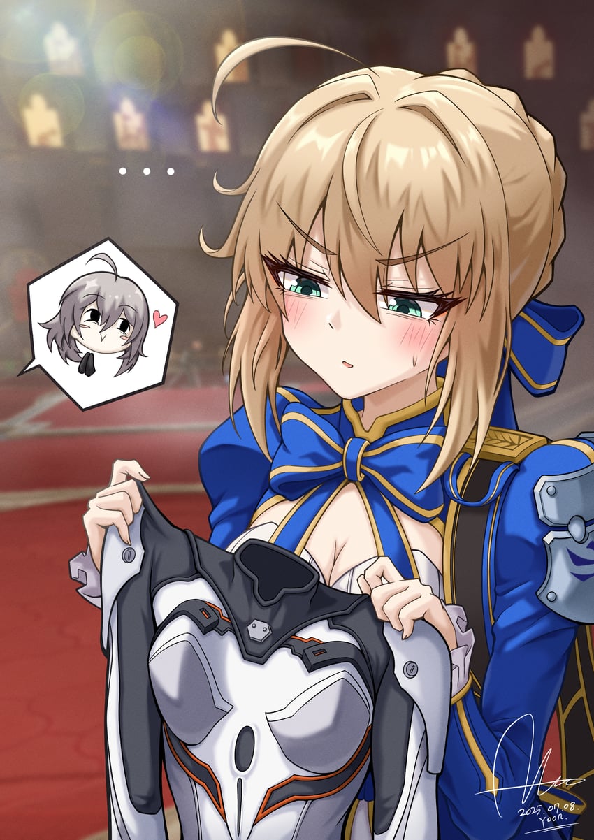 artoria pendragon, saber, trailblazer, and stelle (fate and 4 more) drawn by dasoin