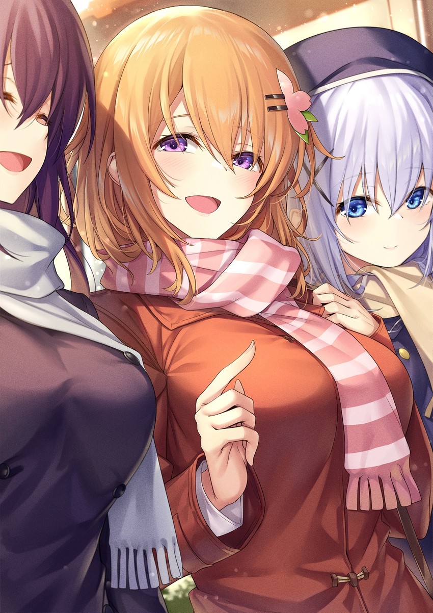 kafuu chino, hoto cocoa, and tedeza rize (gochuumon wa usagi desu ka?) drawn by ks_(xephyrks)