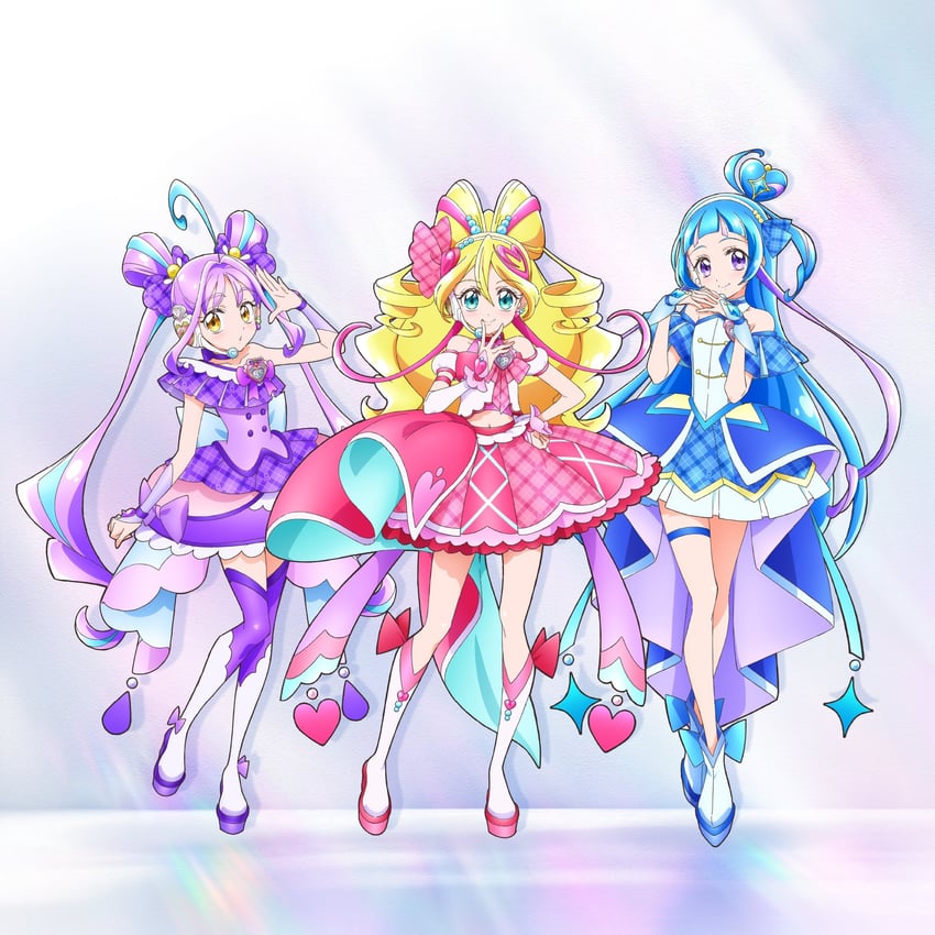 sakura uta, cure idol, shigure kokoro, aokaze nana, cure wink, and 1 more (precure and 1 more)