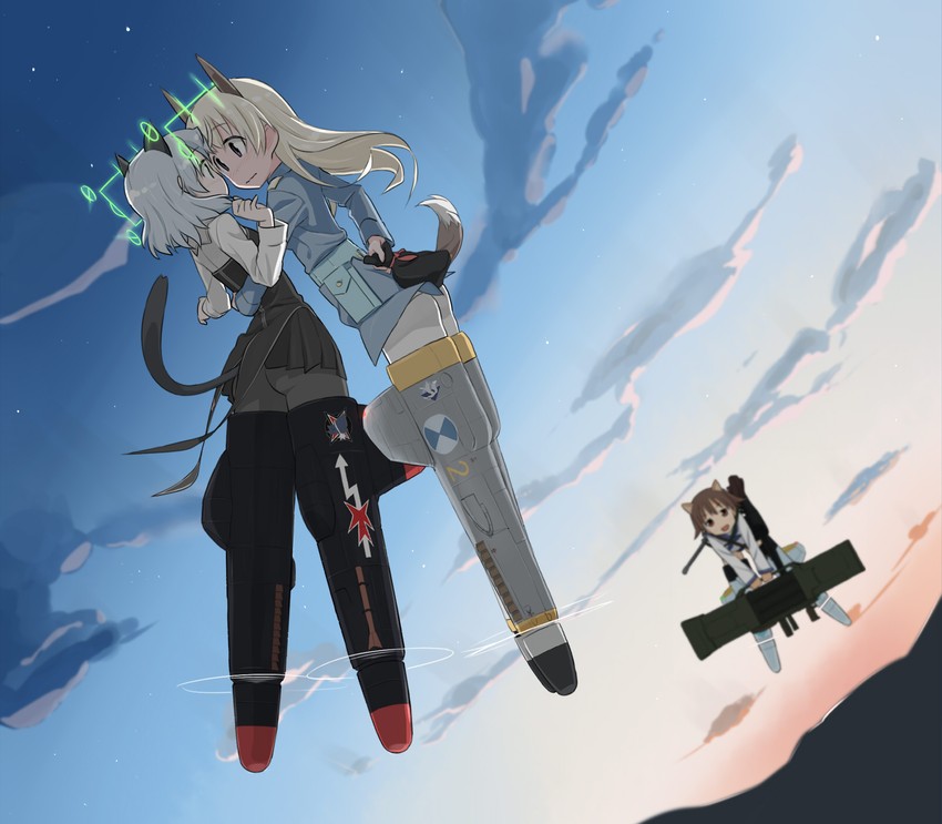 sanya v. litvyak, eila ilmatar juutilainen, and miyafuji yoshika (world witches series and 1 more) drawn by sanjou_(weekly10)