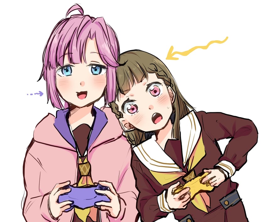anyoji hime and kachimachi kosuzu (love live! and 1 more) drawn by namazakana_kuenai