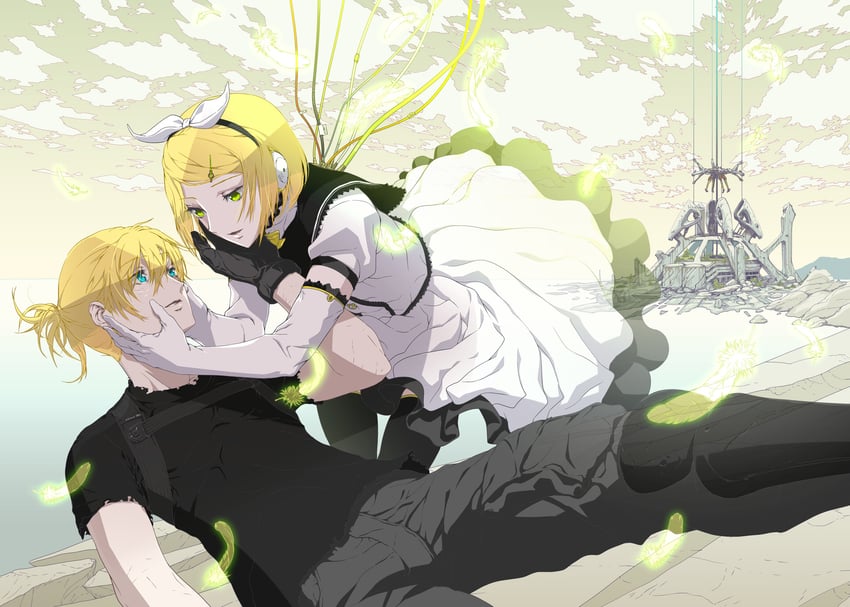 kagamine rin and kagamine len (vocaloid and 1 more) drawn by nagimiso