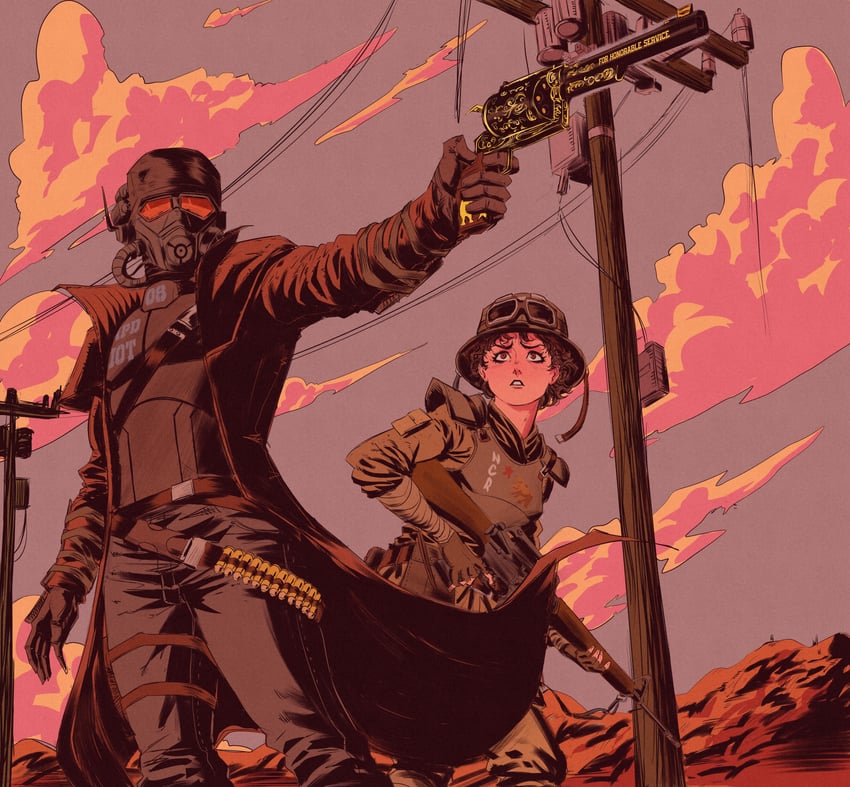 ncr veteran ranger and ncr trooper (fallout and 1 more) drawn by f3lla