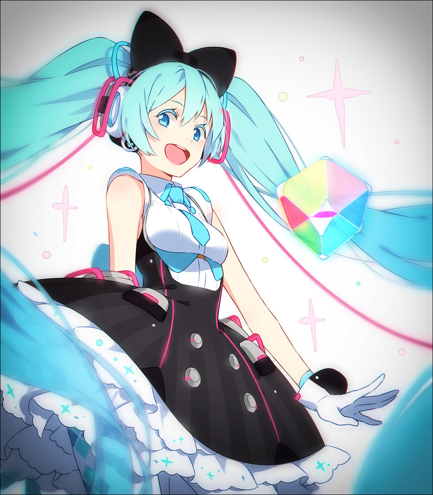 hatsune miku and magical mirai miku (vocaloid and 1 more) drawn by hakusai_(tiahszld)
