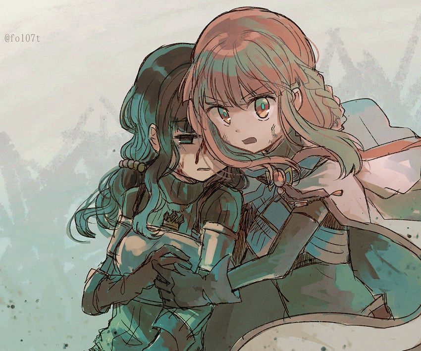 tamaki iroha and futaba sana (mahou shoujo madoka magica and 1 more) drawn by totte
