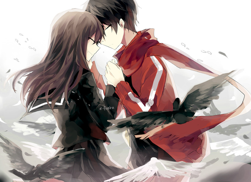 tateyama ayano and kisaragi shintarou (kagerou project) drawn by efu_(angelschatedral99)