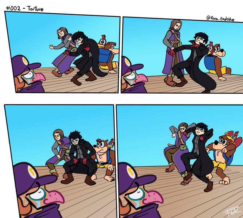 amamiya ren, hero, waluigi, kazooie, and banjo (jojo no kimyou na bouken and 8 more)