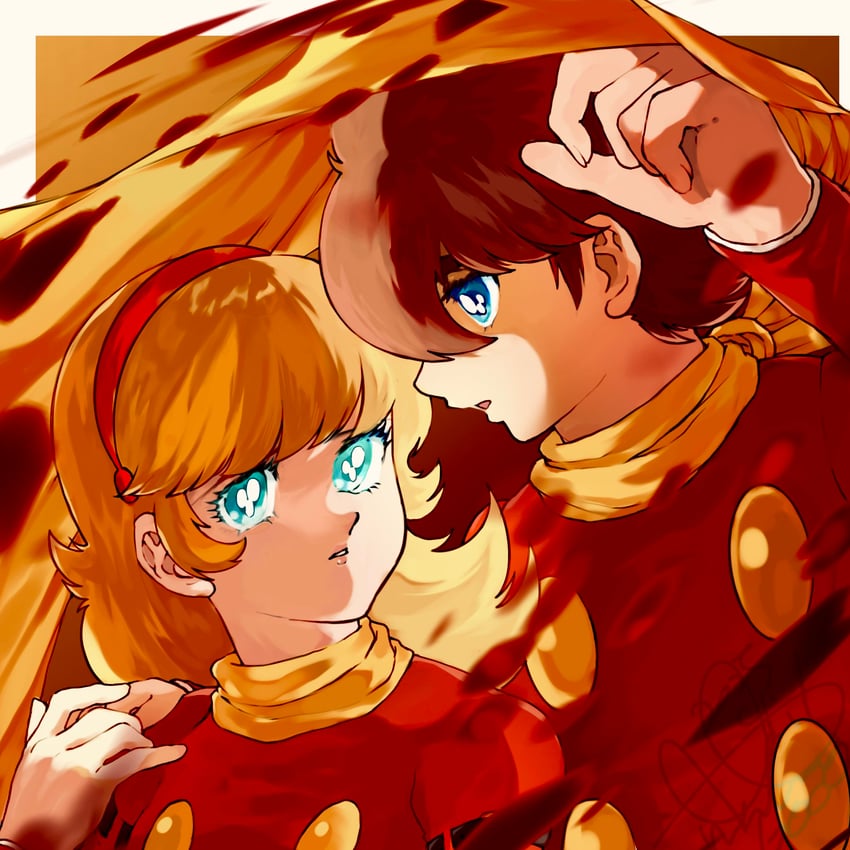francoise arnoul and shimamura joe (cyborg 009) drawn by yanaka_6009