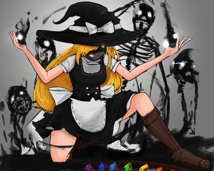kirisame marisa and variant marisa (touhou and 1 more) drawn by ander_horlo