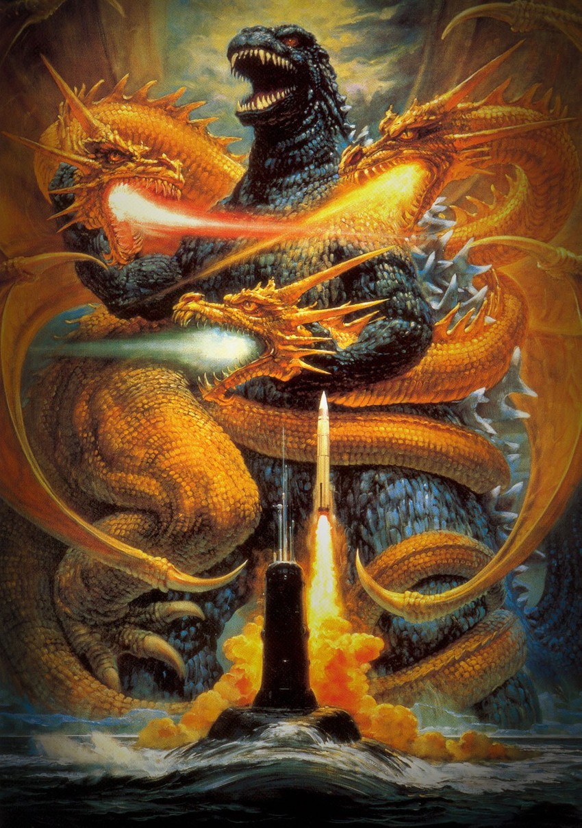 godzilla and king ghidorah (godzilla) drawn by ourai_noriyoshi