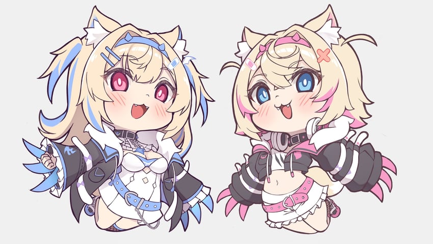 fuwawa abyssgard and mococo abyssgard (hololive and 1 more) drawn by zeolch