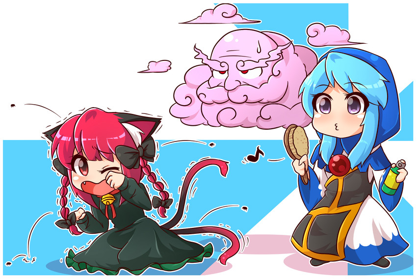 kaenbyou rin, kumoi ichirin, and unzan (touhou) drawn by wool_(miwol)