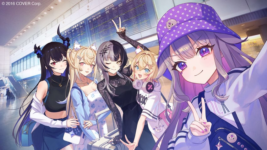 shiori novella, nerissa ravencroft, fuwawa abyssgard, mococo abyssgard, koseki bijou, and 1 more (hololive and 1 more) drawn by ryuko_lee