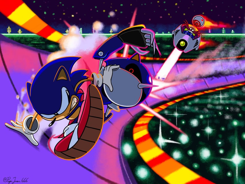 sonic the hedgehog, dr. eggman, metal sonic, and classic eggman (sonic and 2 more) drawn by pepijuan