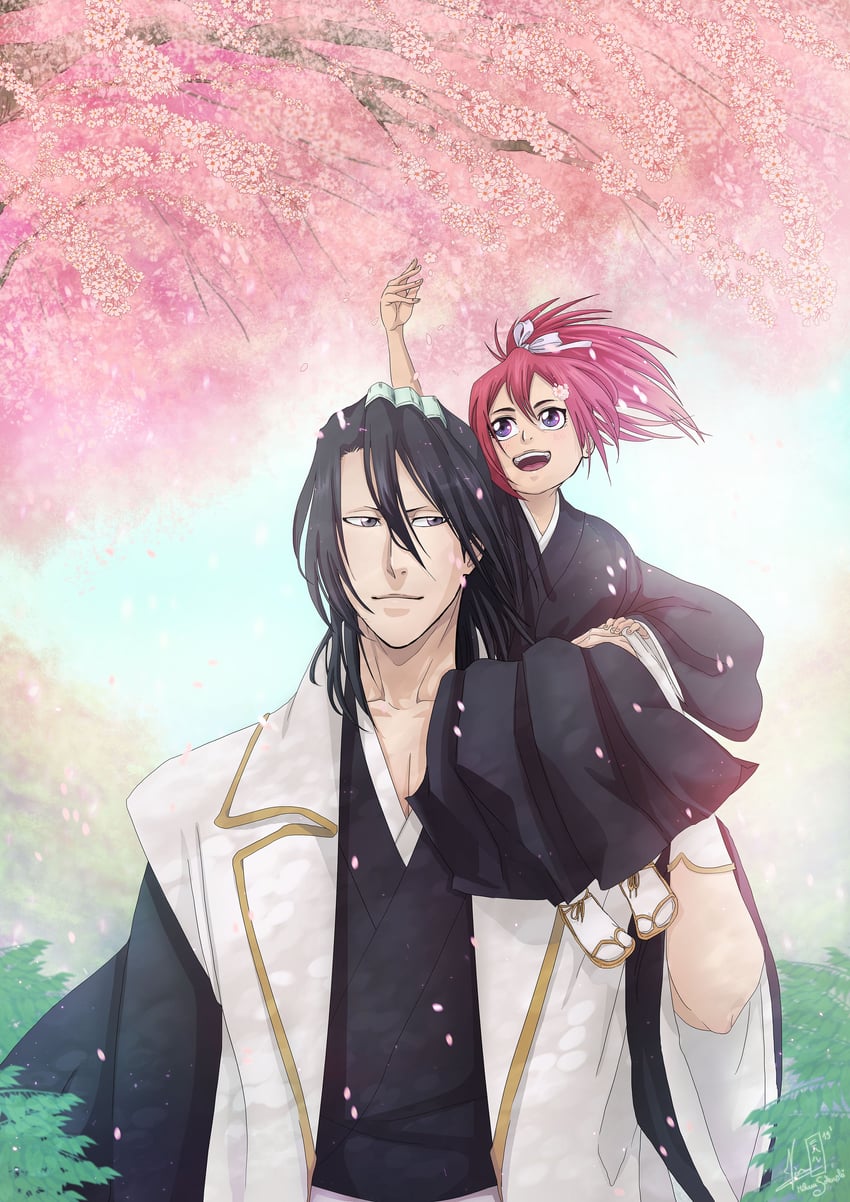 kuchiki byakuya and abarai ichika (bleach and 1 more) drawn by miharu_sokushi