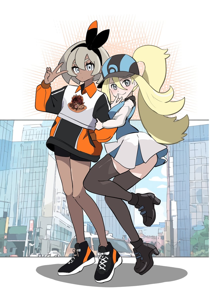 bea and korrina (pokemon and 1 more) drawn by makademia