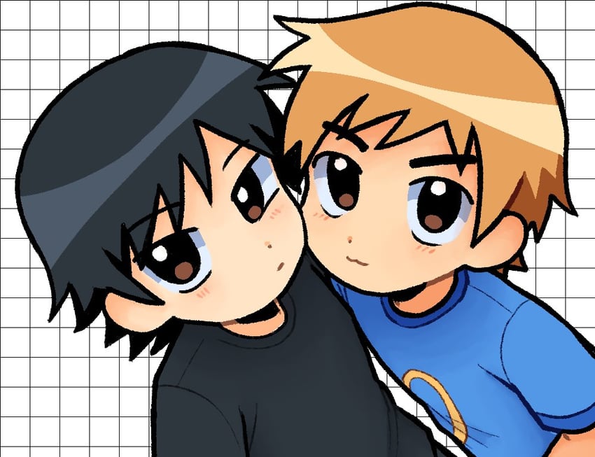 scott pilgrim and wallace wells (scott pilgrim and 1 more) drawn by re_adamator