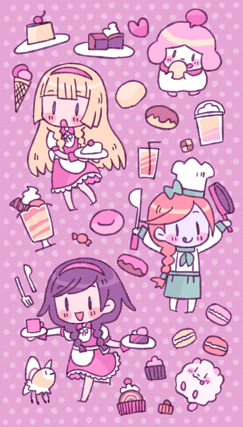 lillie, selene, cutiefly, swirlix, slurpuff, and 1 more (pokemon and 2 more) drawn by remoooon