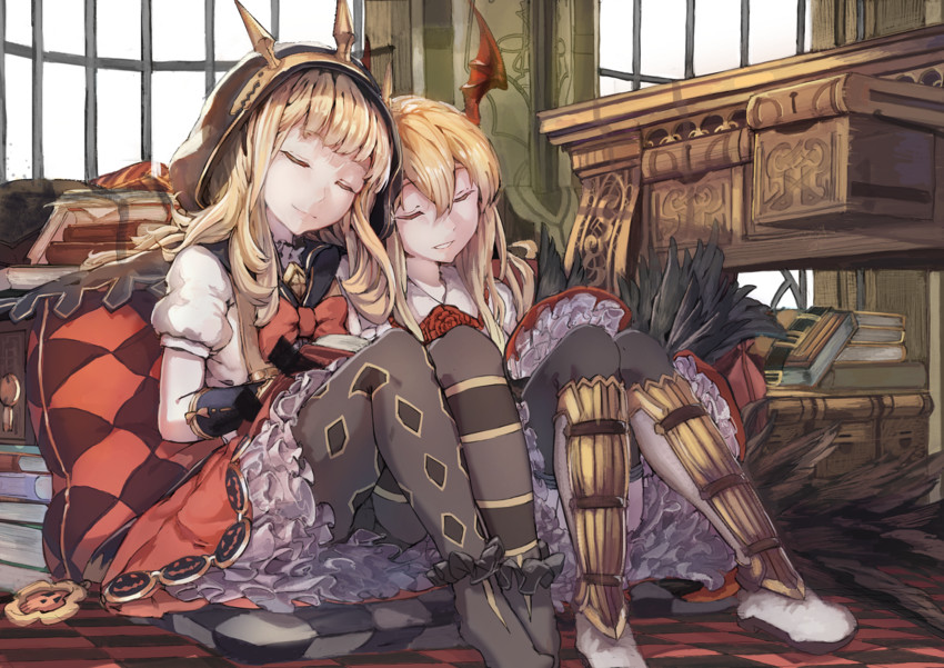 cagliostro and vampy (granblue fantasy and 1 more) drawn by akieda