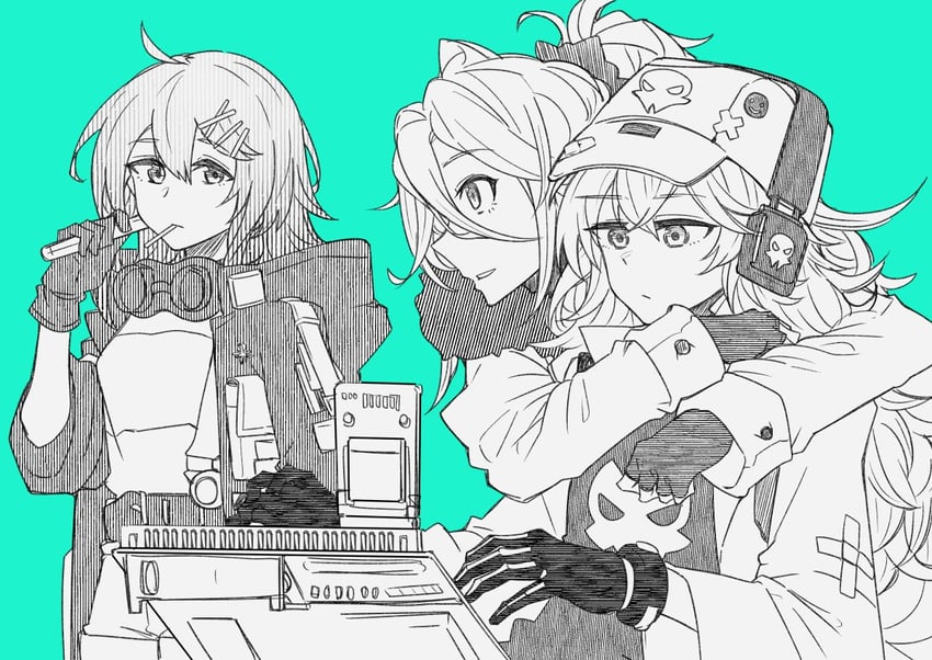 antonina, croque, and sol (girls' frontline and 1 more) drawn by nakiusagi