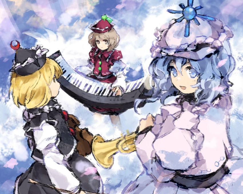 lunasa prismriver, merlin prismriver, and lyrica prismriver (touhou) drawn by kaigen_1025
