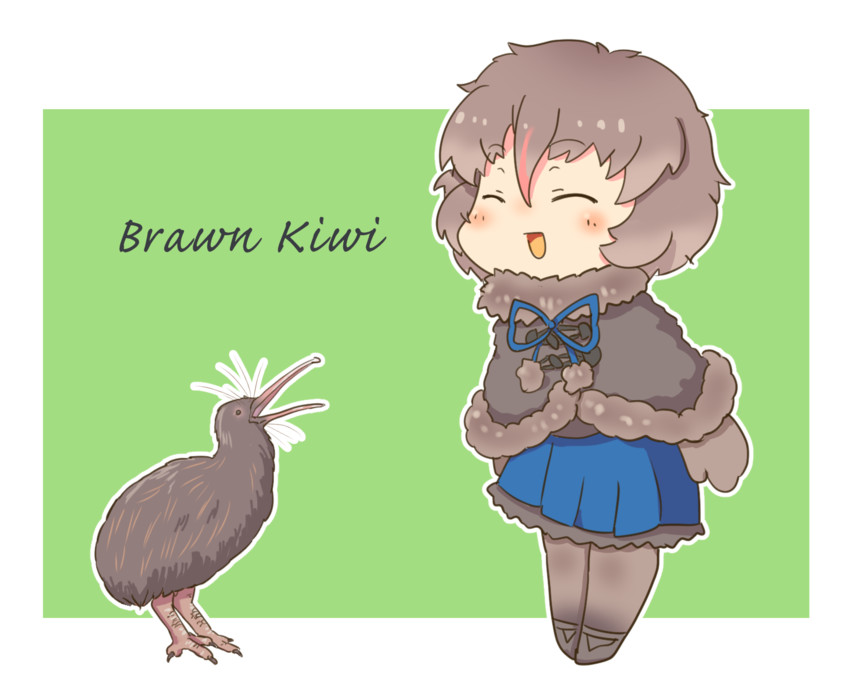 north island brown kiwi (kemono friends) drawn by pozesuke