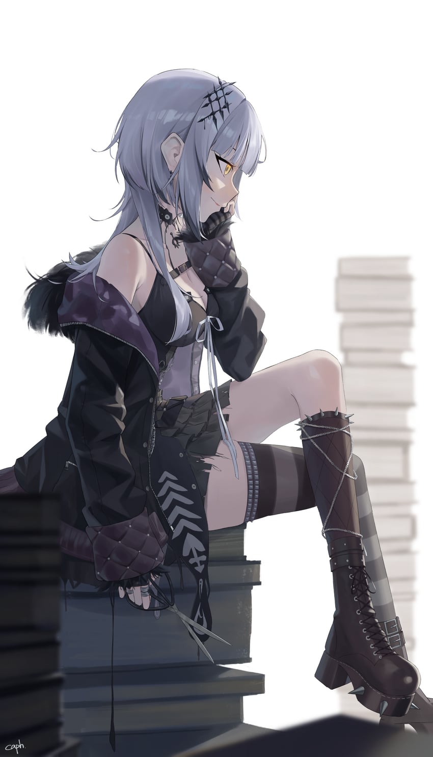 shiori novella and yorick (hololive and 1 more) drawn by c_a_p_h