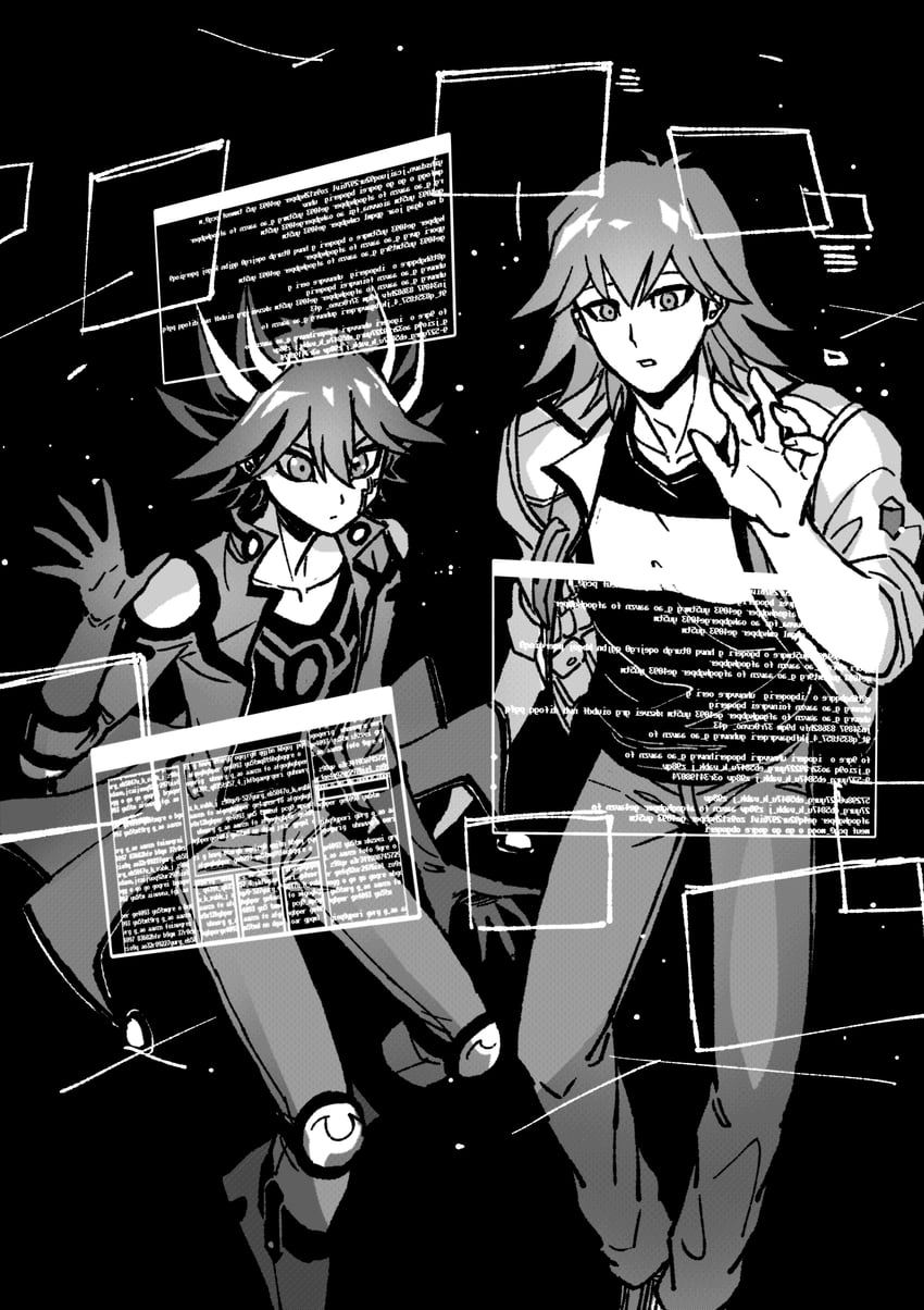 fudo yusei and bruno (yu-gi-oh! and 1 more) drawn by youko-shima
