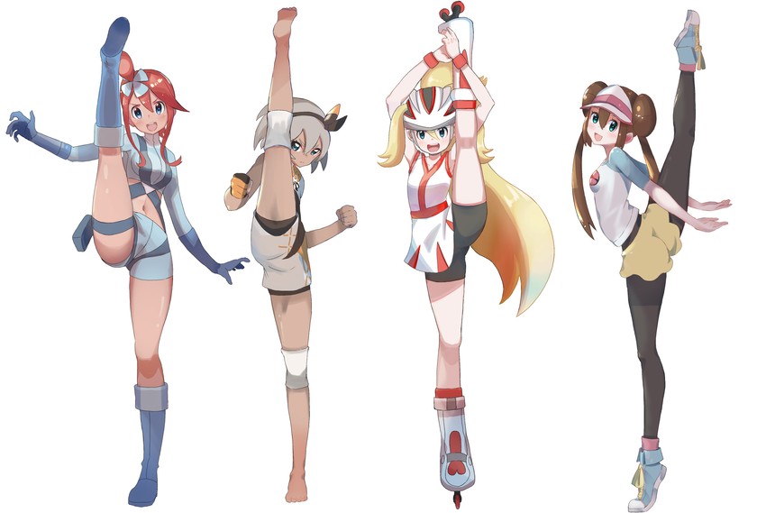 rosa, bea, skyla, and korrina (pokemon and 4 more) drawn by taruto_(takug0812)