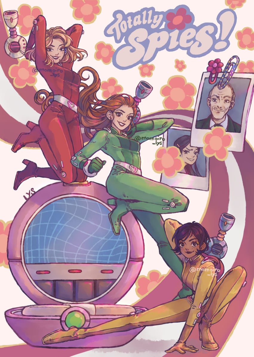 alex, clover, sam, mandy, and jerry (totally spies) drawn by momoiro_lys