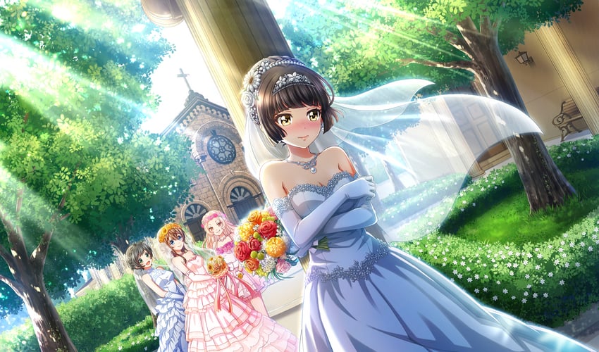 arihara tsubasa, kawakita tomoe, aisaka koko, and tsukishima yui (cinderella series and 1 more)