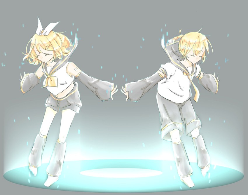 kagamine rin and kagamine len (vocaloid) drawn by ametani_kion