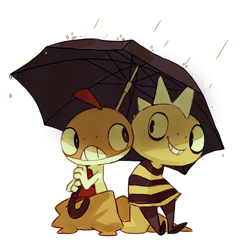 scraggy and monster kid (pokemon and 1 more) drawn by bluekomadori