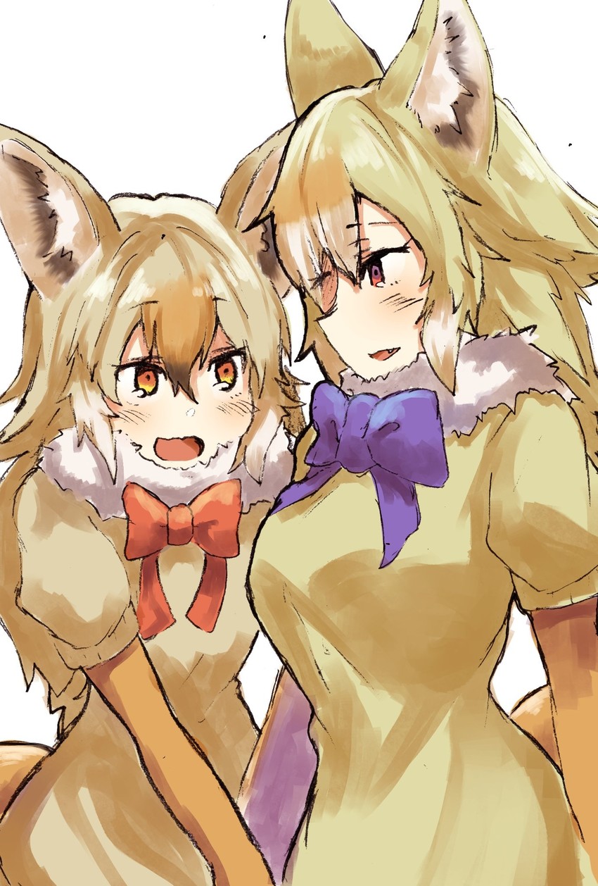 african golden wolf and golden jackal (kemono friends) drawn by aranagi_(arng_4401)